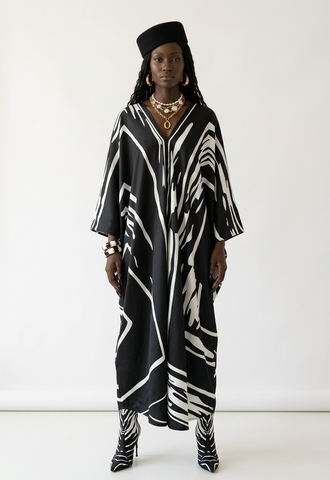 Sovereign Printed Silk Oversized Kaftan