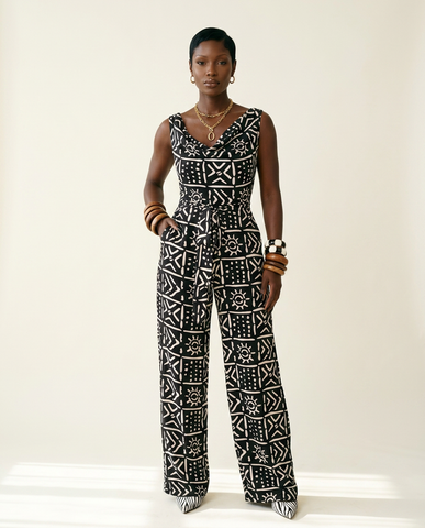Divine Printed Silk Jumpsuit