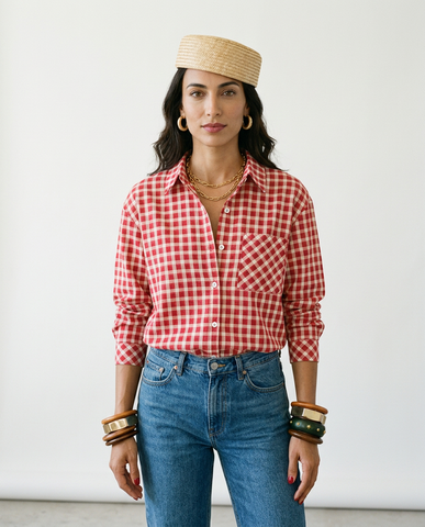 Adventurous Plaid Loose Blouse