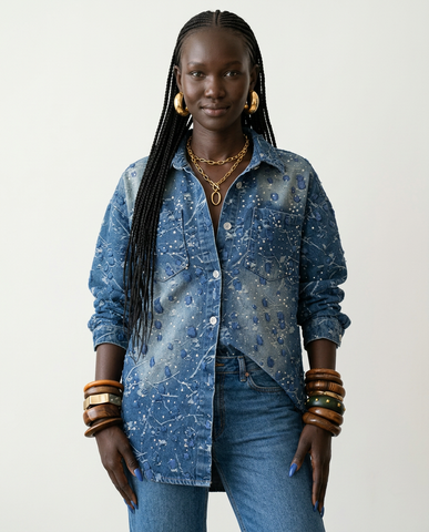Magnetic Embroidered Loose Blouse