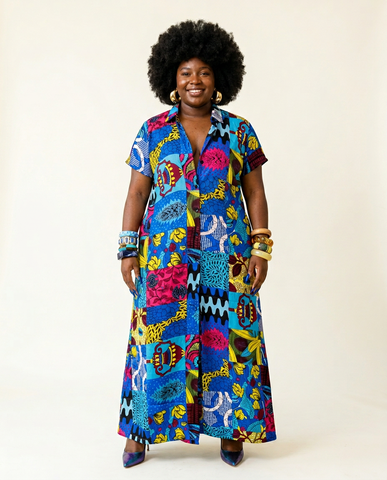 Divine Multi-Color Ankara Kaftan Dress