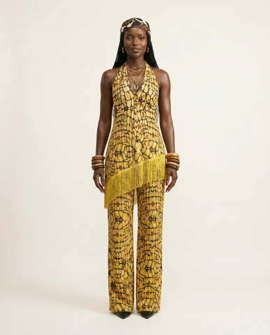 Audacious Ankara Tassel Palazzo Set