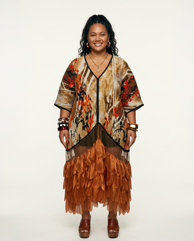 Radiant Pleated Ruffle Maxi Kaftan