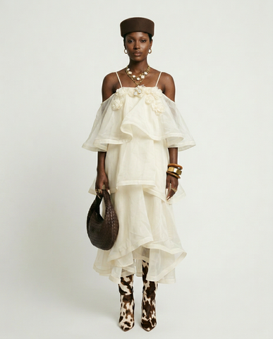 Ethereal Tiered Mesh Maxi Dress