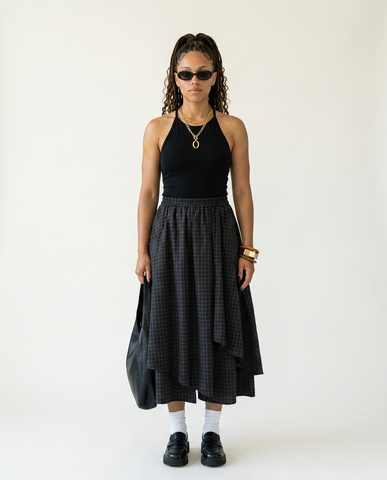 Unstoppable Plaid Irregular Skirt