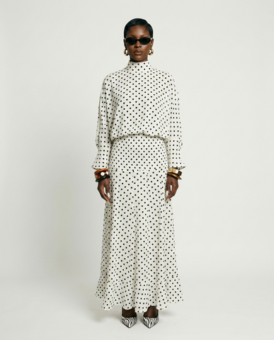 Elegant Polka Dot Two-Piece Set