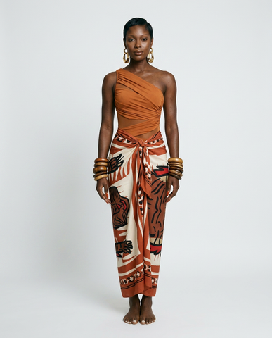 Wanderlust Printed Sarong Swimsuit Set