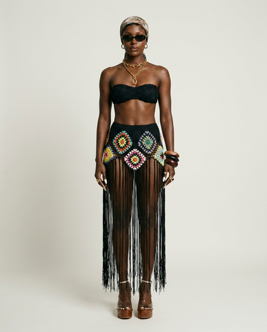Free Spirit Crochet Fringe Skirt