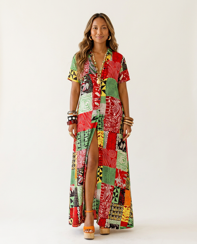 Unstoppable Silk Ankara Maxi Dress