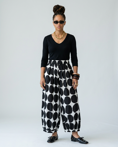 Vibrant Polka Dot Wide Leg Trousers