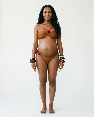 Radiant Knotted Asymmetric Bikini Set