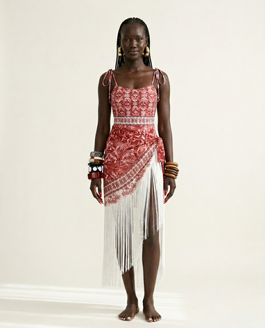 Wanderlust Printed Fringe Bikini Set