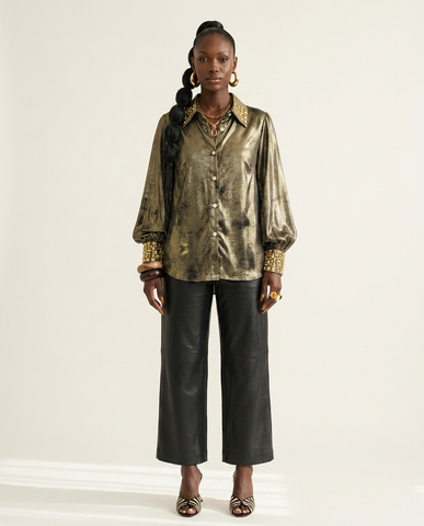 Magnetic Gold Beaded Blouse