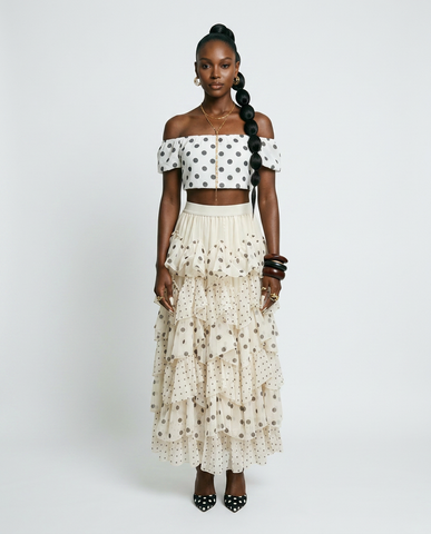 Free Spirit Polka Dot Ruffle Skirt
