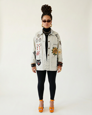 Audacious Floral Embroidered Denim Jacket
