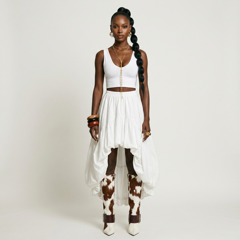 Free Spirit Irregular Hem Midi Skirt