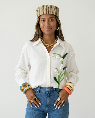 Divine Embroidered Textured Blouse