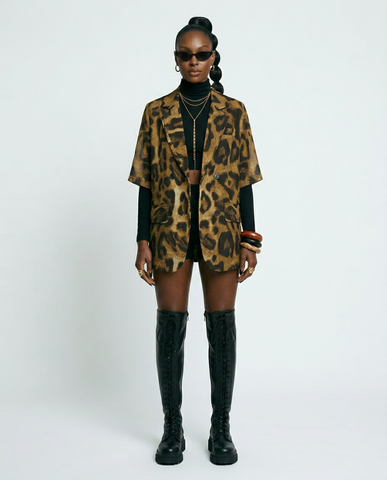 Fierce Leopard Print Blazer