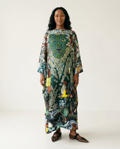 Limitless Twill Silk Printed Kaftan