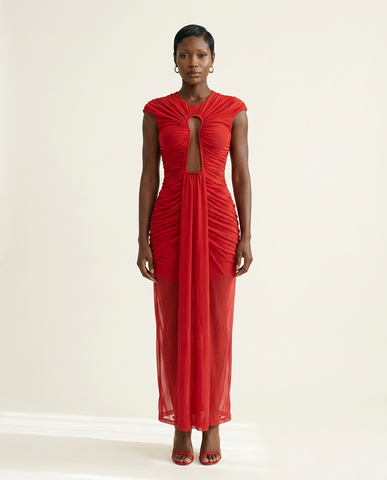 Noir Mesh Maxi Dress