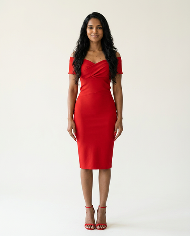 Black Bardot Bandage Dress
