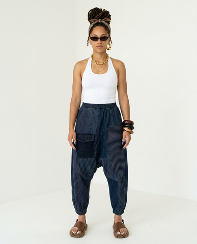 Free Spirit Denim Patchwork Harem Jeans
