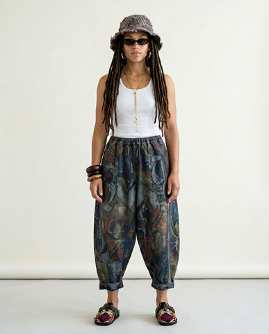 Maverick Printed Wide Leg Jeans