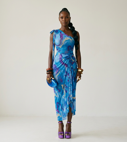 Liberated Tie Dye Ruched Maxi Dress