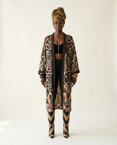 Fierce Leopard Print Maxi Kaftan