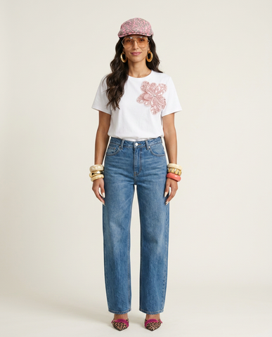 Radiant Sequined Floral T-Shirt