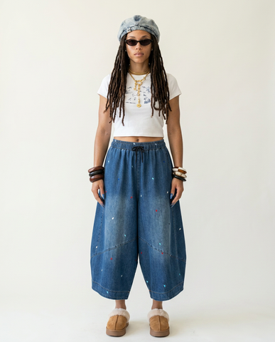 Wanderlust Embroidered Denim Harem Jeans