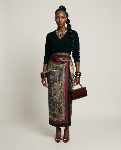Wanderlust Paisley Wrap Midi Skirt