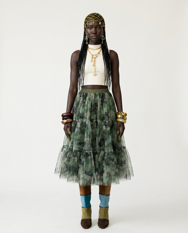Unstoppable Camo Tiered Tulle Skirt