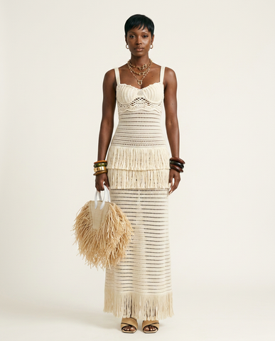 Wild Heart Crochet Fringe Maxi Dress