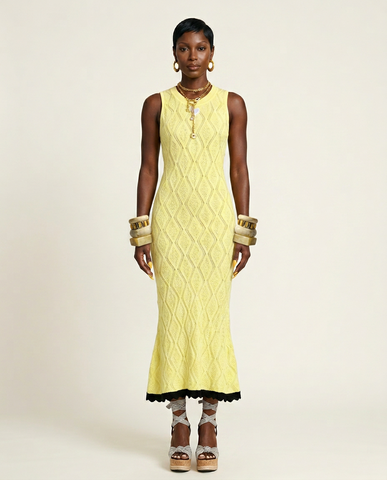 Radiant Knit Diamond Midi Dress