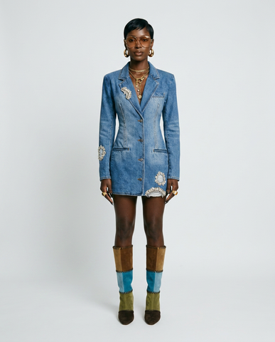 Daring Beaded Denim Jacket