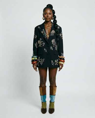 Audacious Floral Beaded Blazer