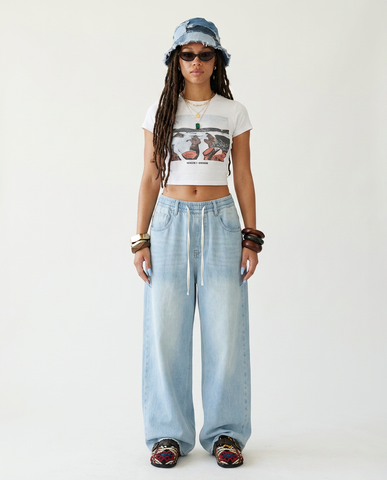 Confident Patchwork Wide Leg Pants