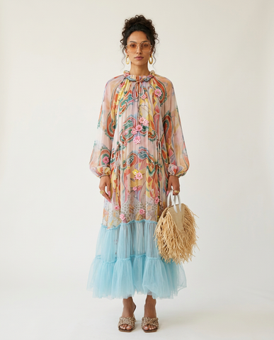 Limitless Beaded Mesh Maxi Dress