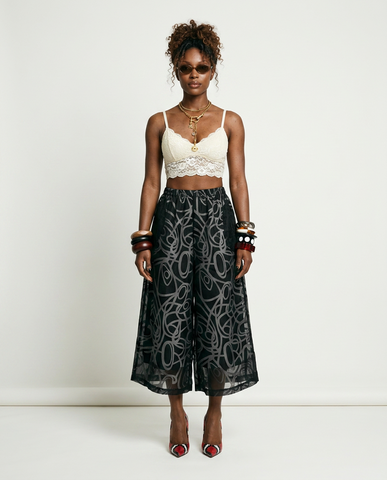 Magnetic Geometric Wide Leg Pants