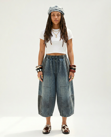 Boundless Washed Denim Wide-Leg Jeans