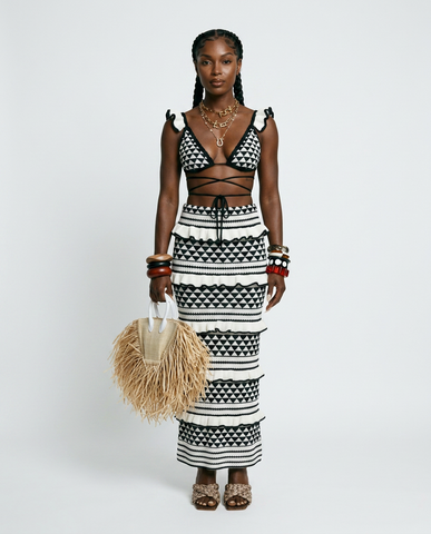 Wanderlust Striped Knit Ruffle Set