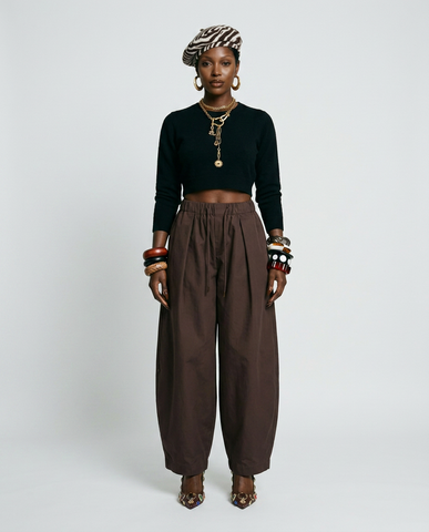 Grounded Cotton Wide Leg Pants