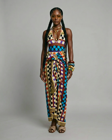 Vibrant Printed Cover Up Maxi Dress