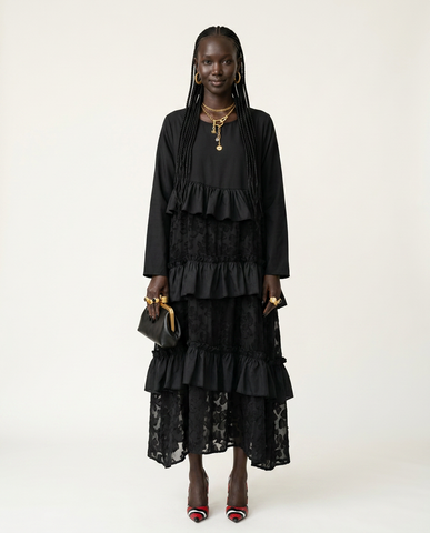 Unique Tiered Ruffle Maxi Dress