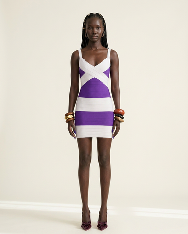 Fierce Bandage Stripe Mini Dress