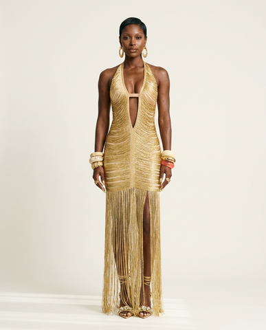Final Sale Tassel Halter Dress