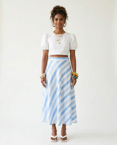 Limitless Striped A-Line Skirt