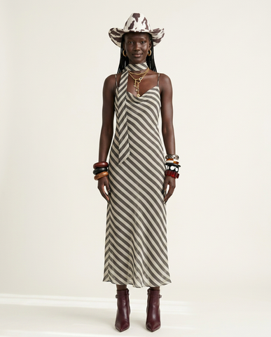 Wanderlust Striped Halter Maxi Dress