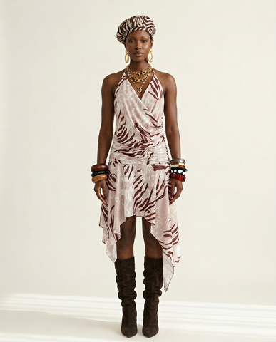 Fierce Zebra Print Midi Dress